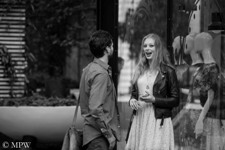 Queen Street Auckland city, black and white photo by Mike Wheelton